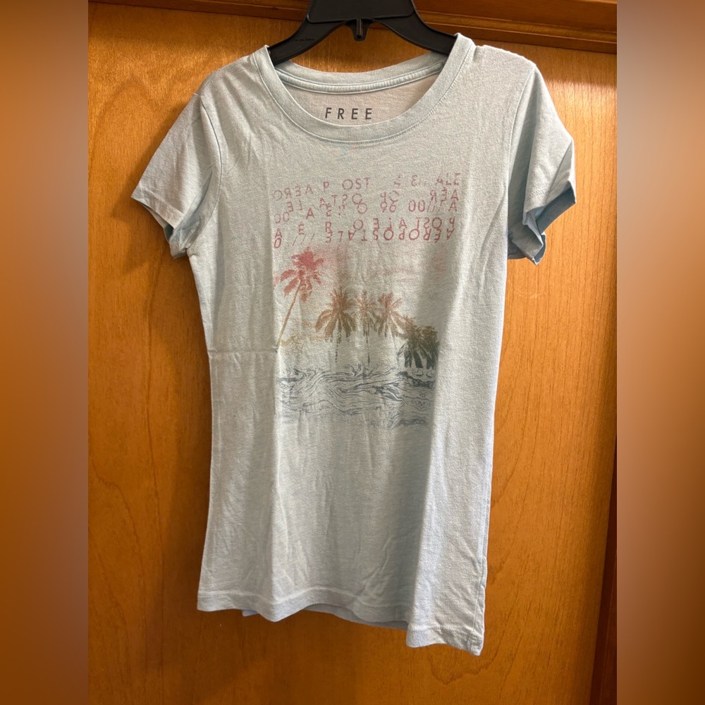 Aeropostale Light Blue Graphic Tee